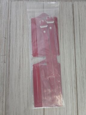 Red Faux Leather ID Privacy Protection Luggage Tag-Set of 2
